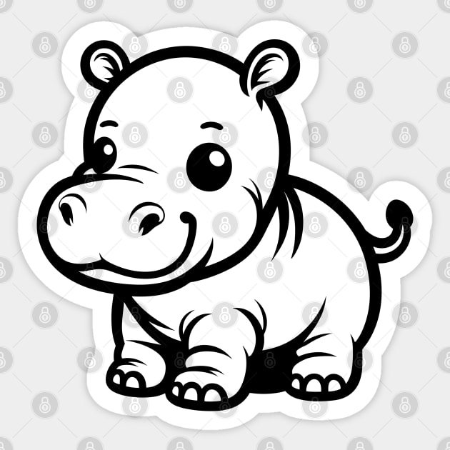 Hippo Calf Sticker by KayBee Gift Shop